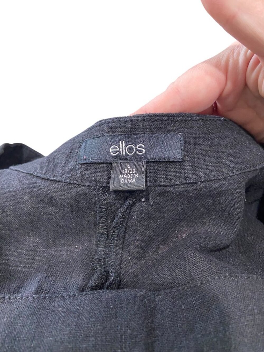 Ellos Linen Tunic Black Size L (18/20) Minimalist Spring Beach Coastal Vacation - Picture 3 of 13